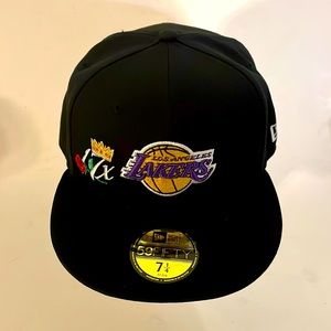 New Era Los Angeles Lakers 11x Champions Fitted Hat 59FIFTY Black Size 7 1/4 New